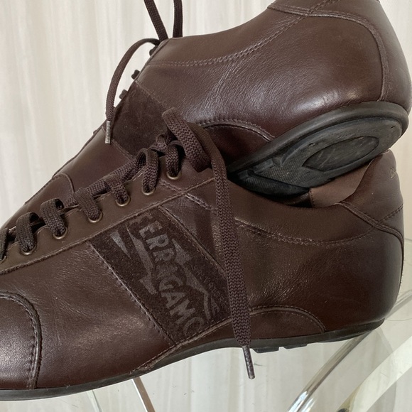 Salvatore Ferragamo Ramsey leather/suede men’s lace up sneakers/shoes! Size 9.5 - Picture 11 of 17